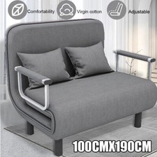 Grey Double Fabric Sofa Bed