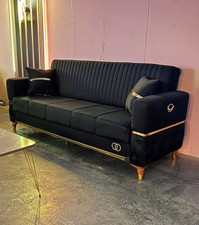 BRAND NEW BLACK & GOLD SOFA