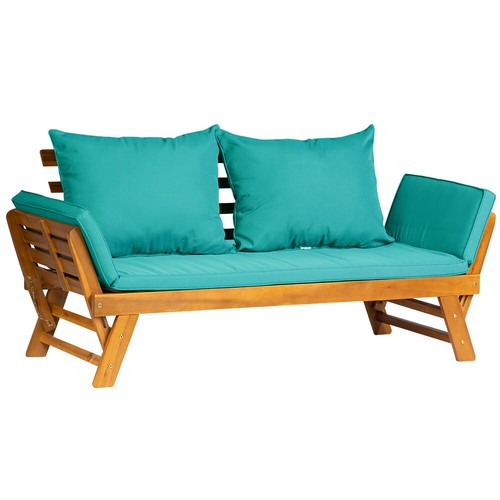 Acacia wood garden sofa bed - acacia,