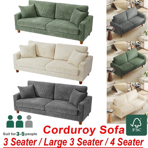 Modern seater corduroy sofa - seater,